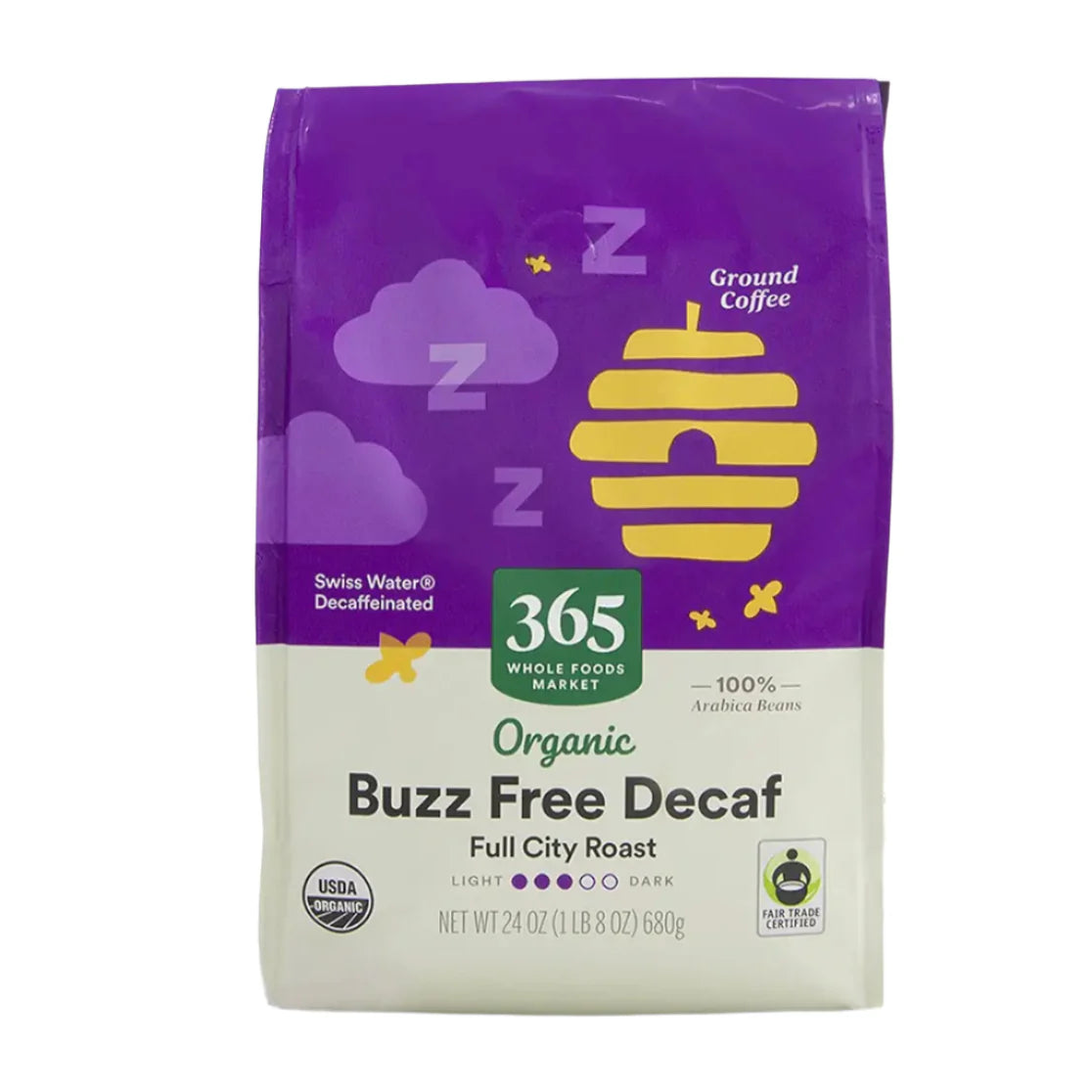 365 by Whole Foods Market Organic Buzz Free Decaf Full City Roast Ground Coffee, 24 oz.
