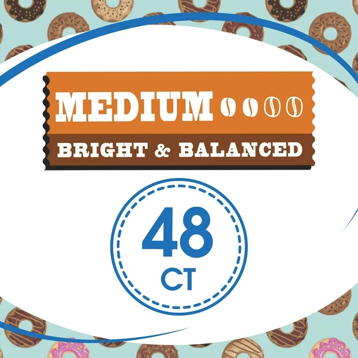 Great Value Donut Shop 100% Arabica Medium Roast Ground Coffee Pods, 48 Ct