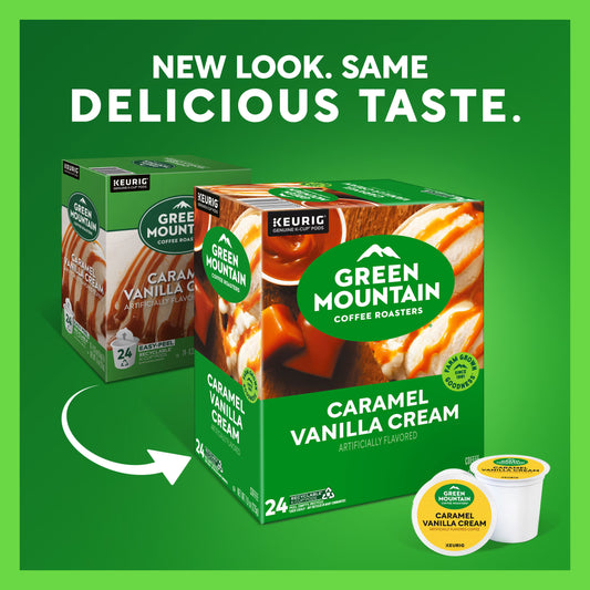 Green Mountain Coffee Roasters Caramel Vanilla Cream Light Roast K-Cup Coffee Pods, 24 ct