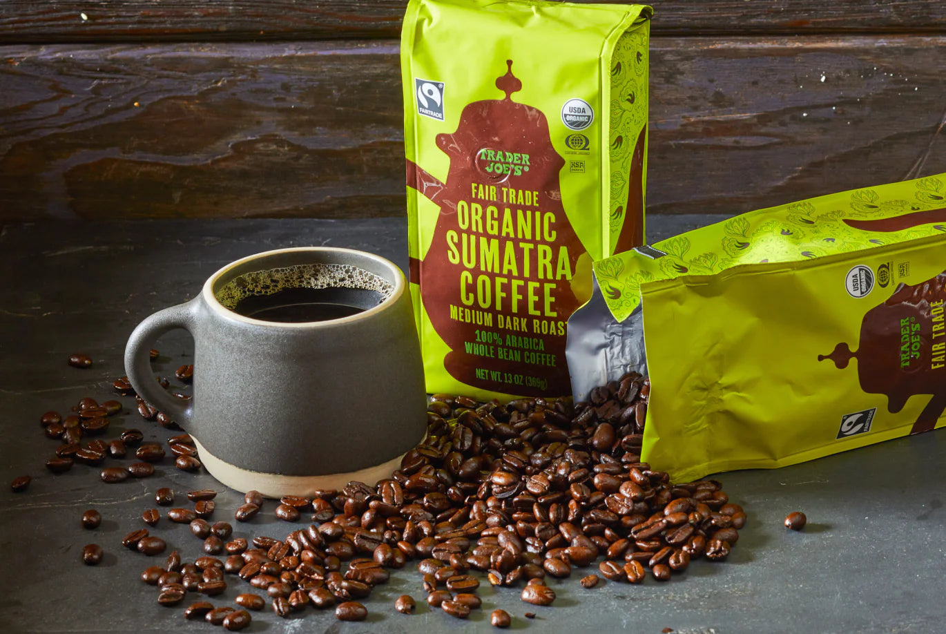 Trader Joe's Fair Trade Organic Sumatra Whole Bean Coffee, 13 oz.