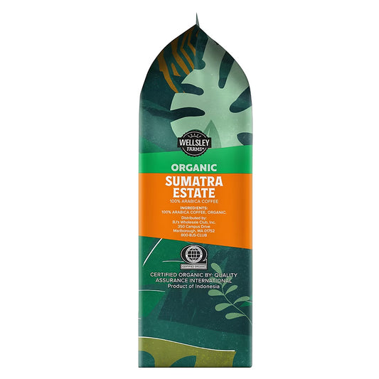 Wellsley Farms Organic Sumatra Estate Whole Bean Coffee 40 oz
