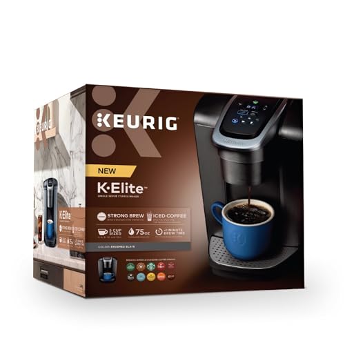 Keurig K-Elite Single Serve K-Cup Pod Coffee Maker, Programmable, Iced Coffee Capability, 8 to 12oz Brew Size