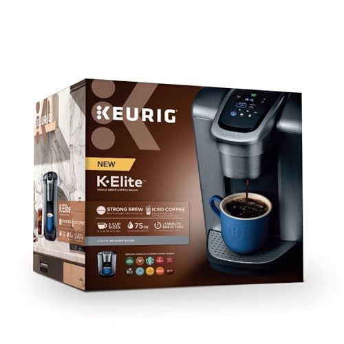 Keurig K-Elite Single Serve K-Cup Pod Coffee Maker, Programmable, Iced Coffee Capability, 8 to 12oz Brew Size