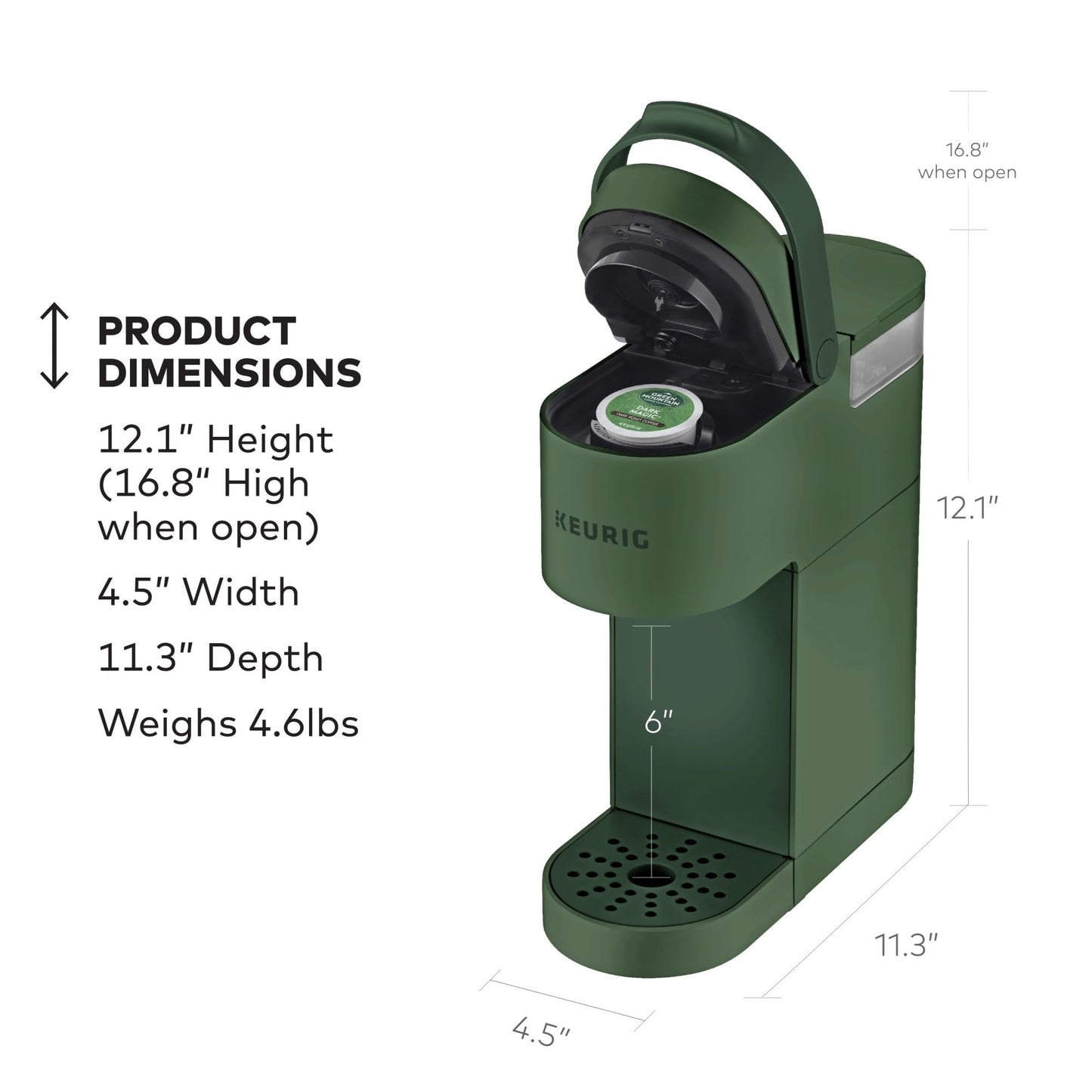 Keurig K-Mini Single Serve K-Cup Pod Coffee Maker, 6 to 12oz Brew size