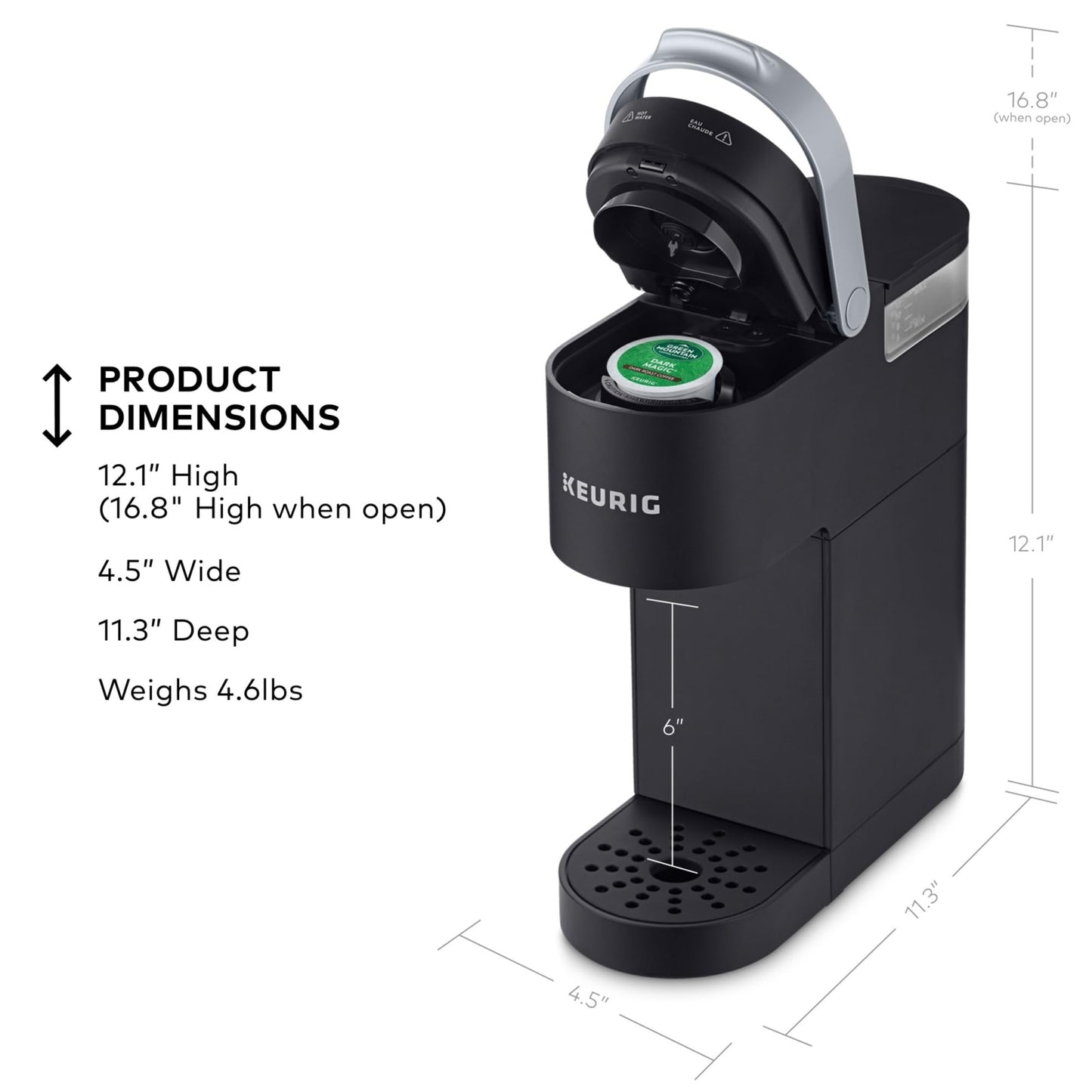 Keurig K-Mini Single Serve K-Cup Pod Coffee Maker, 6 to 12oz Brew size