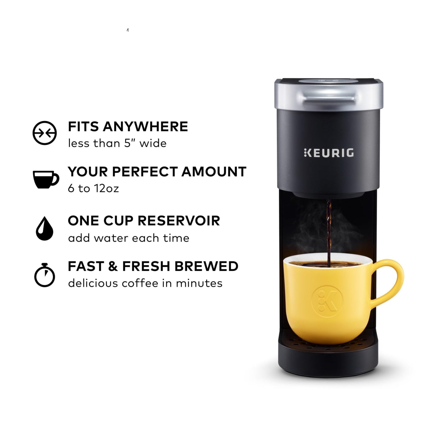 Keurig K-Mini Single Serve K-Cup Pod Coffee Maker, 6 to 12oz Brew size