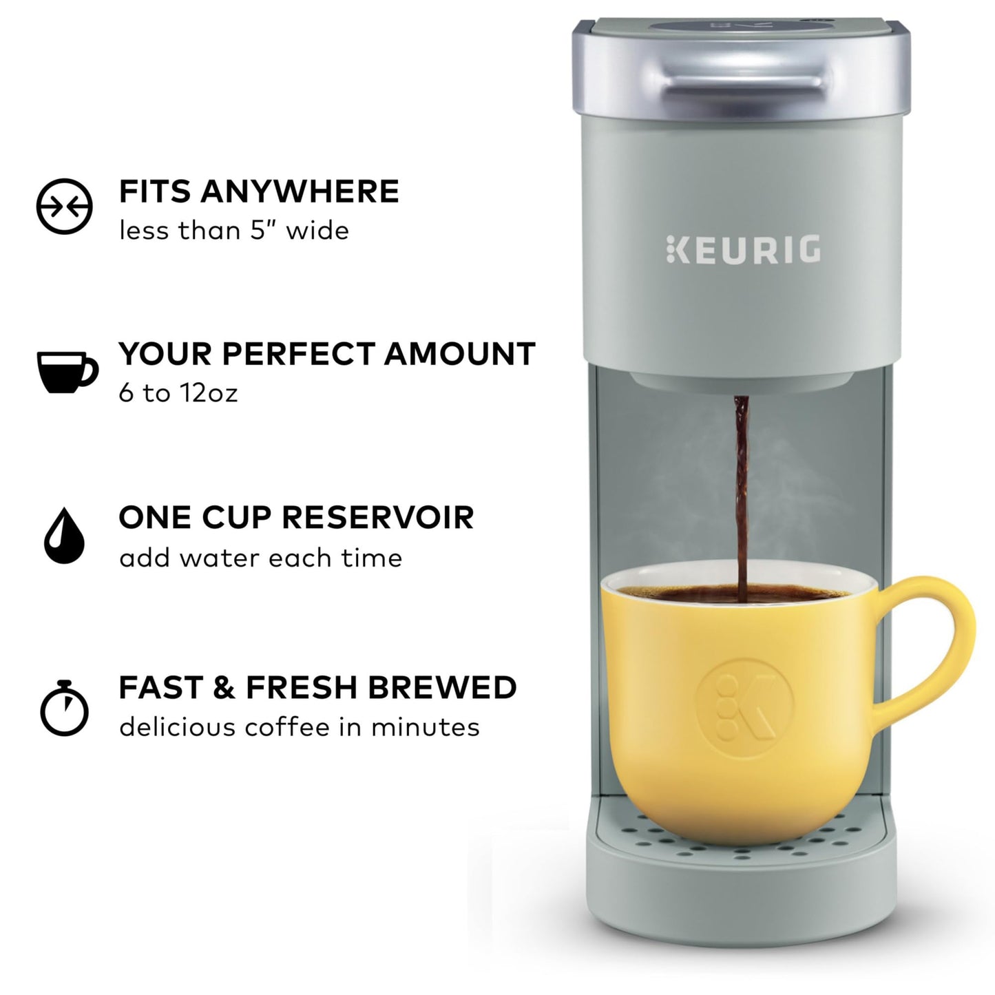 Keurig K-Mini Single Serve K-Cup Pod Coffee Maker, 6 to 12oz Brew size