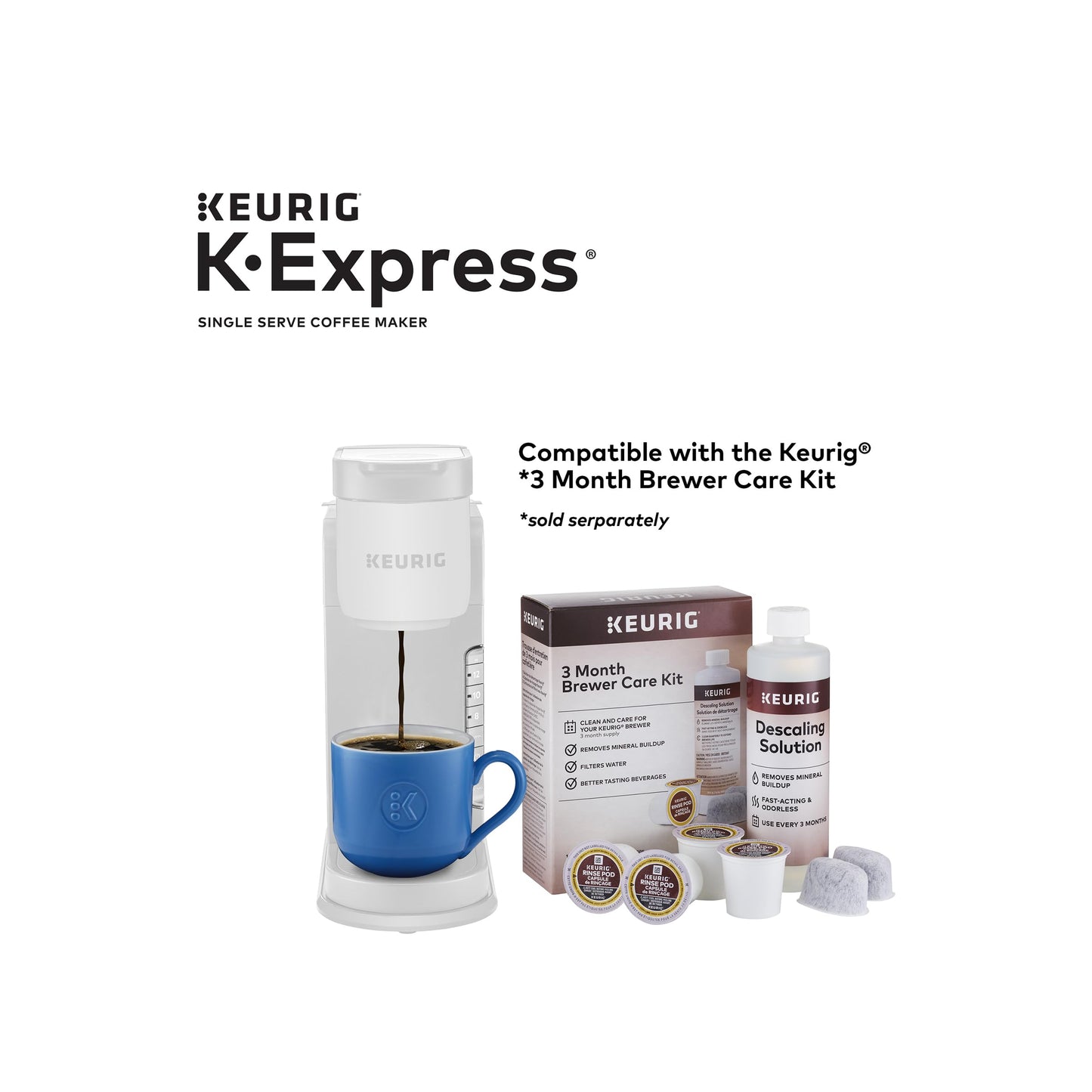 Keurig K-Express Single Serve K-Cup Pod Coffee Maker, 3 Brew Sizes