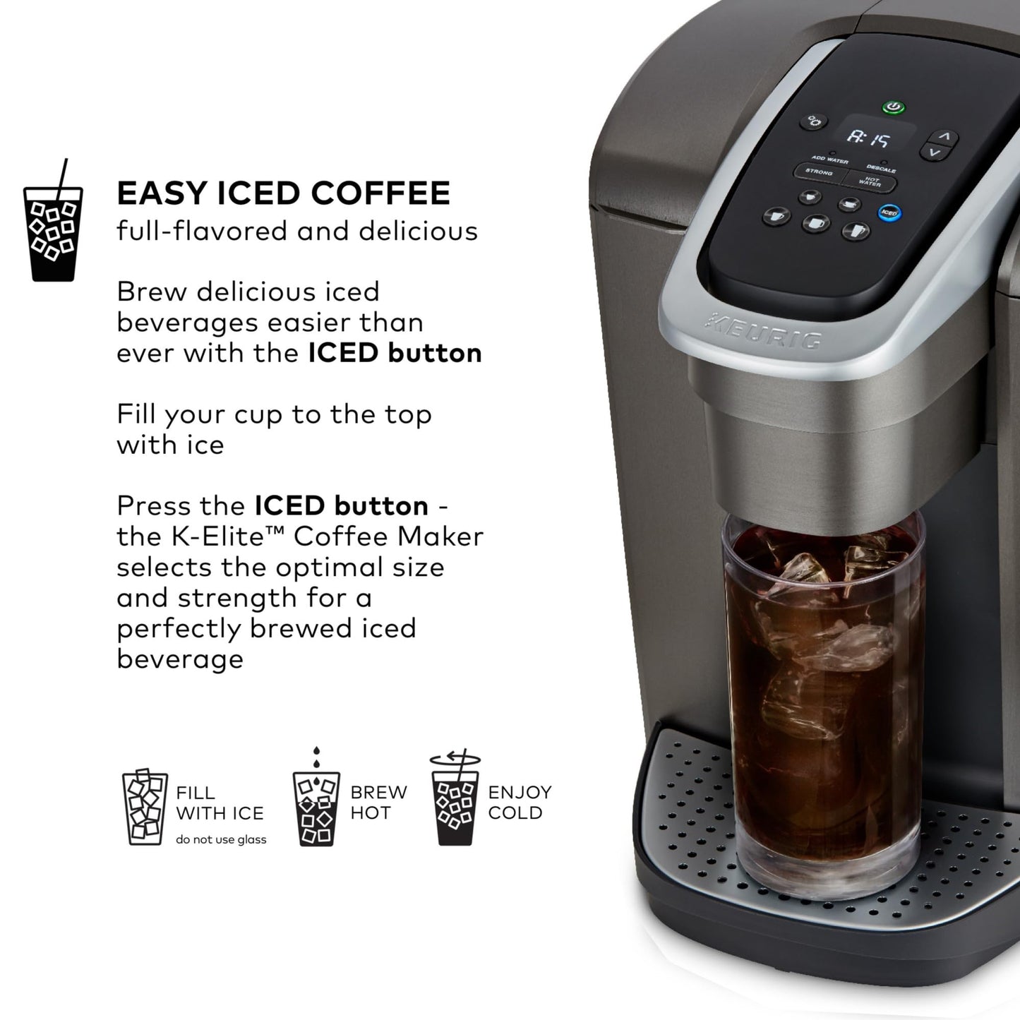 Keurig K-Elite Single Serve K-Cup Pod Coffee Maker, Programmable, Iced Coffee Capability, 8 to 12oz Brew Size