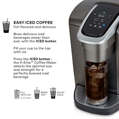 Keurig K-Elite Single Serve K-Cup Pod Coffee Maker, Programmable, Iced Coffee Capability, 8 to 12oz Brew Size