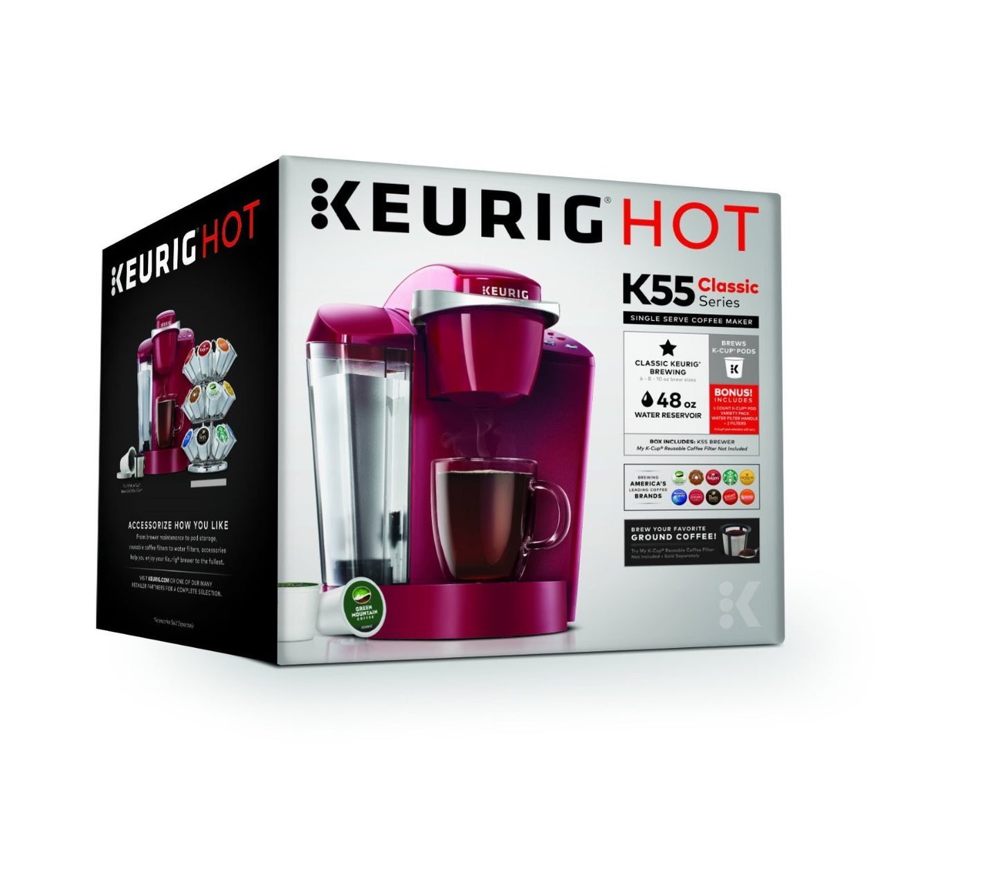 Keurig K-Classic Single Serve K-Cup Pod Coffee Maker, with 3 Brew Sizes