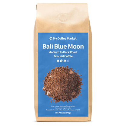 Bali Blue Moon Medium to Dark Roast Ground Coffee 12oz