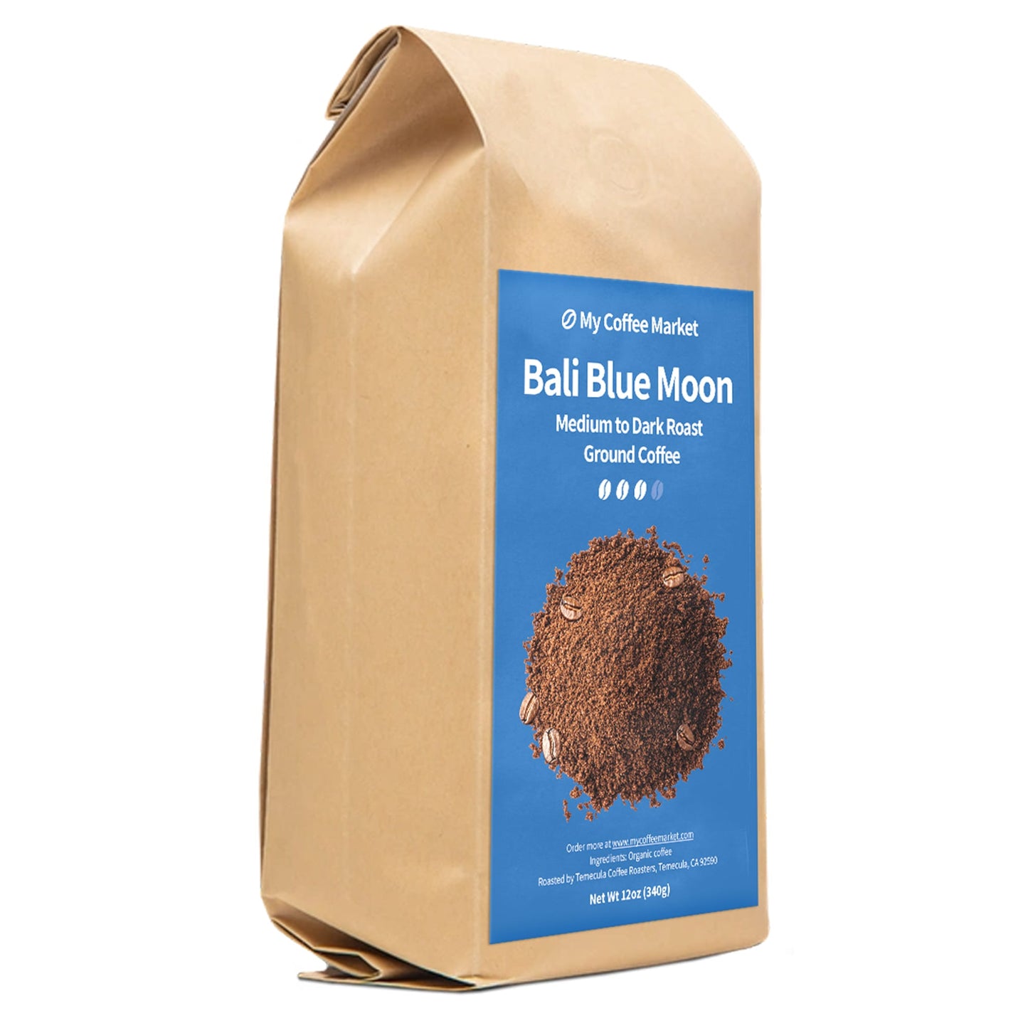 Bali Blue Moon Medium to Dark Roast Ground Coffee 12oz