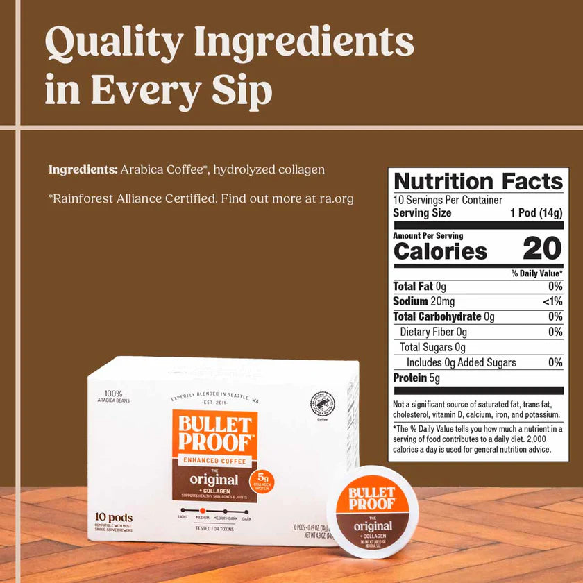Bulletproof The Original + Collagen Coffee Pods, 10 ct.