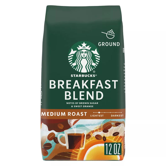 Starbucks Breakfast Blend Medium Roast Ground Coffee, 12 oz. 