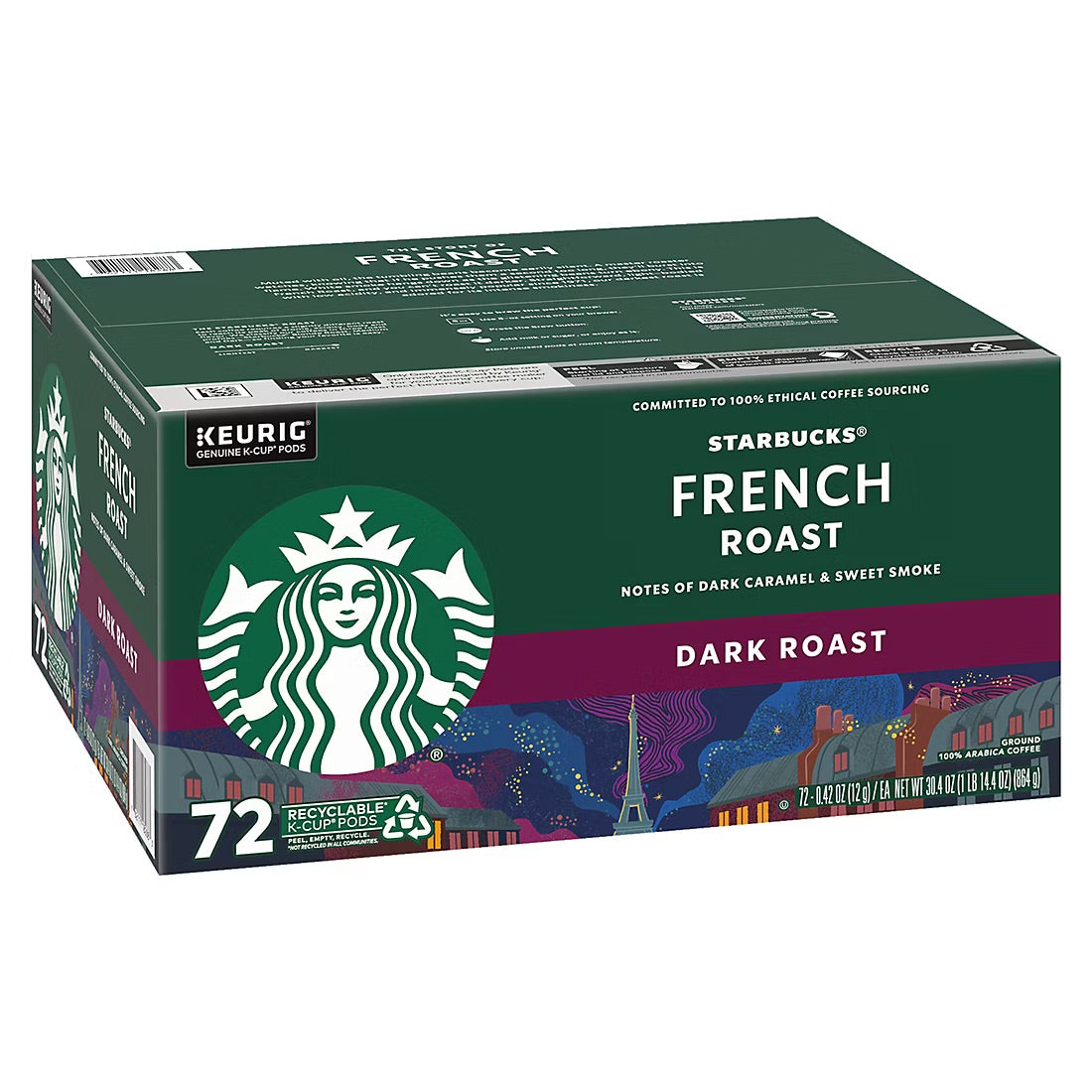 Starbucks French Roast Dark Roast Coffee K-Cup Pods, 72 ct.
