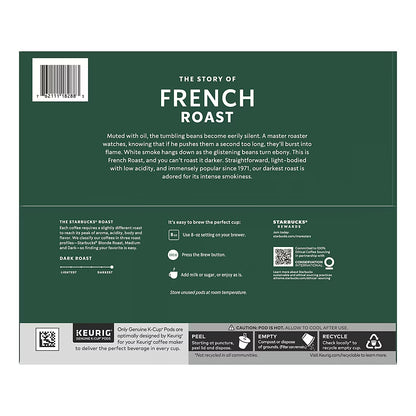 Starbucks French Roast Dark Roast Coffee K-Cup Pods, 72 ct.