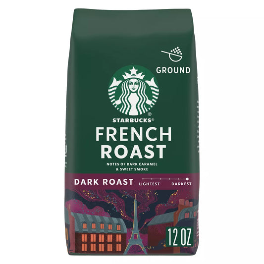 Starbucks French Roast Dark Roast Ground Coffee, 12 oz.