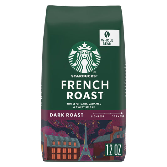 Starbucks French Roast Dark Roast Whole Bean Coffee, 12 oz.