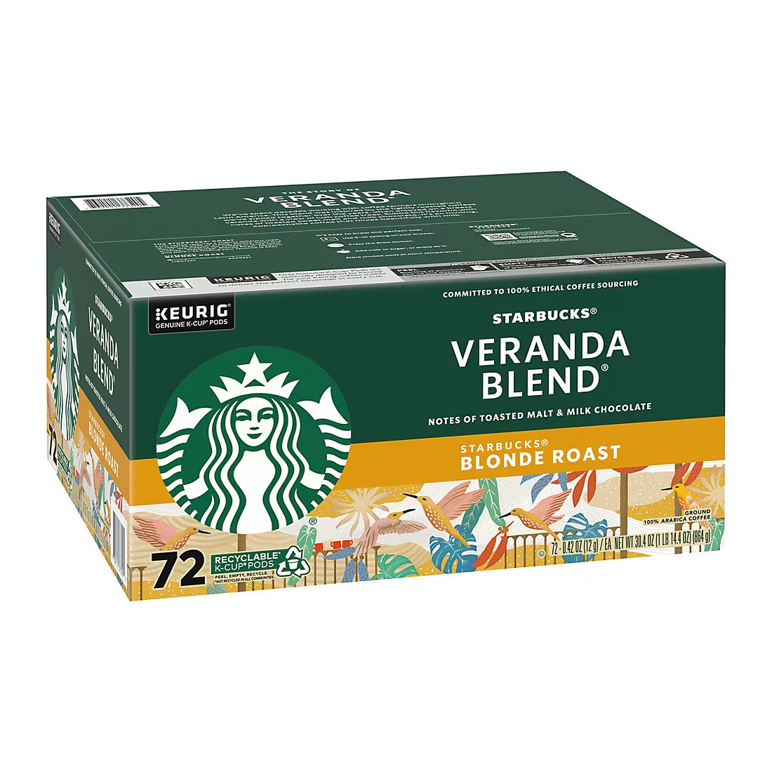 Starbucks Veranda Blend Blonde Roast Coffee K-Cup Pods, 72 ct.
