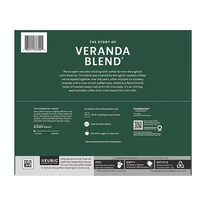 Starbucks Veranda Blend Blonde Roast Coffee K-Cup Pods, 72 ct.