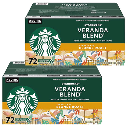 Starbucks Veranda Blend Blonde Roast Coffee K-Cup Pods, 72 ct. - 2 Pack