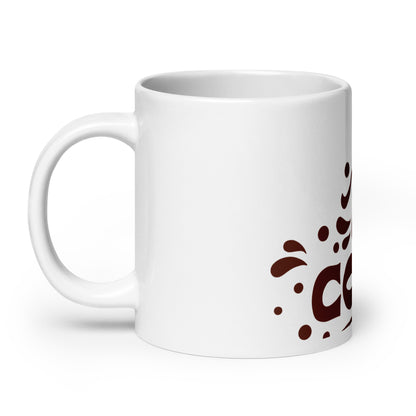 White Glossy Ceramic Coffee Mug - I Need Coffee