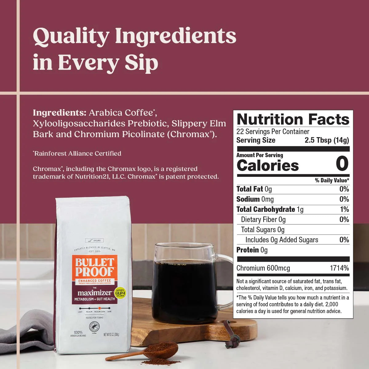 Bulletproof The Maximizer Ground Coffee, Metabolism + Gut, 10 oz.