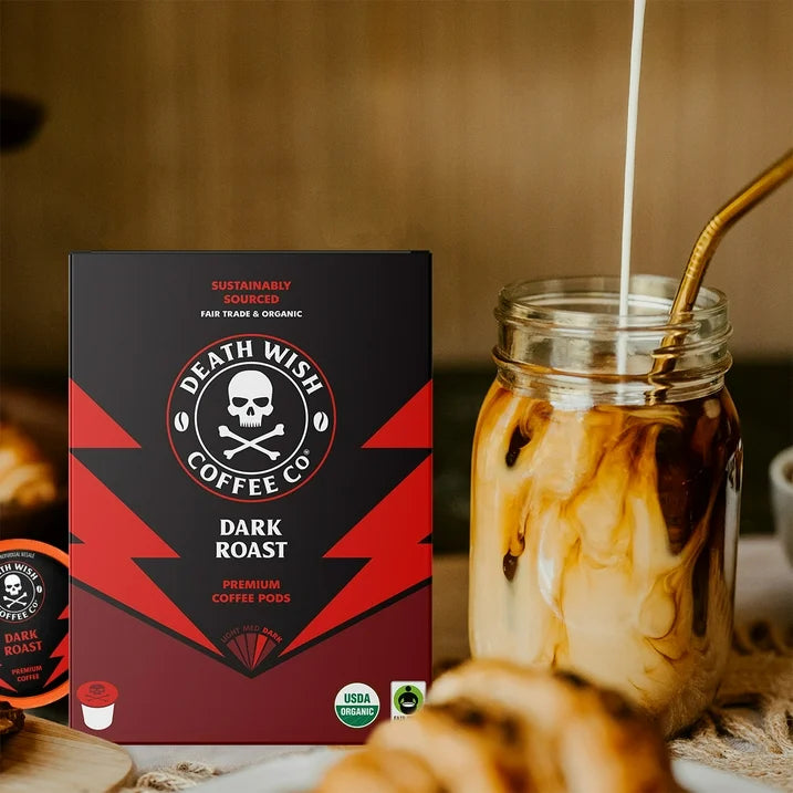 Death Wish Organic Fair Trade Dark Roast Pods 18 Count