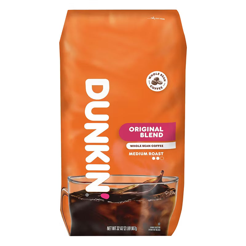 Dunkin' Original Blend Whole Bean Coffee Medium Roast 32 oz