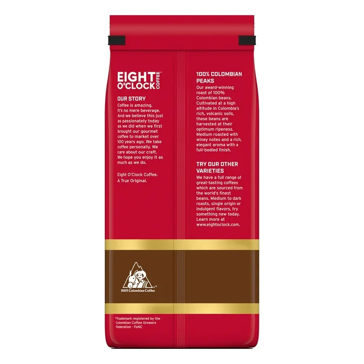 Eight O'Clock Coffee Medium Roast Ground 100% Colombian Peaks Coffee 30 oz