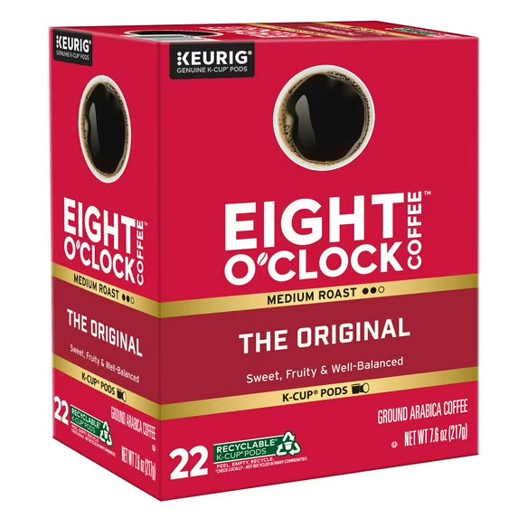 Eight O'Clock K-Cup Pods The Original Arabica Coffee Medium Roast, 22 ct.
