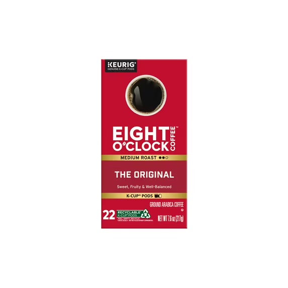 Eight O'Clock K-Cup Pods The Original Arabica Coffee Medium Roast, 22 ct.