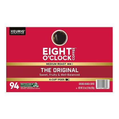 Eight O'Clock K-Cup Pods The Original Arabica Coffee Medium Roast, 94 ct.