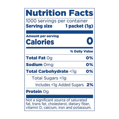 Equal Zero Calorie Sweetener for Coffee, Tea, Hot or Iced Drinks, 1000 ct.