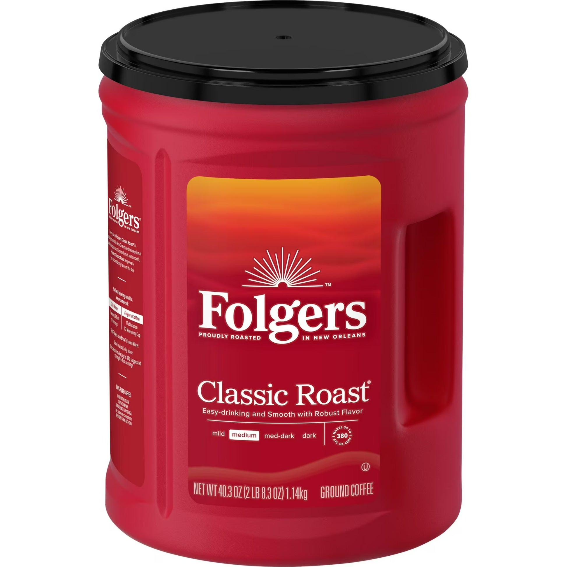 Folgers Classic Roast Ground Coffee, Medium Roast, 40.3 oz