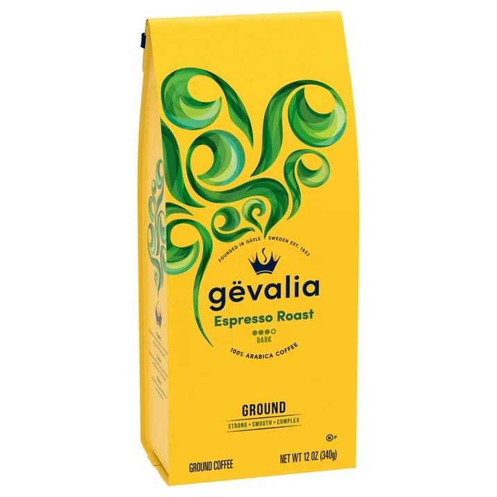 Gevalia Espresso Dark Roast Ground Coffee, 12 oz