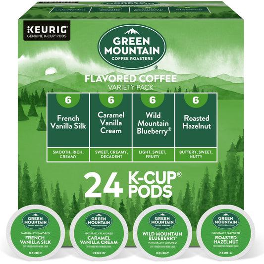 Green Mountain Coffee Roasters, Flavored Coffee Variety Pack Light Roast K-Cup Coffee Pods, 24 Count