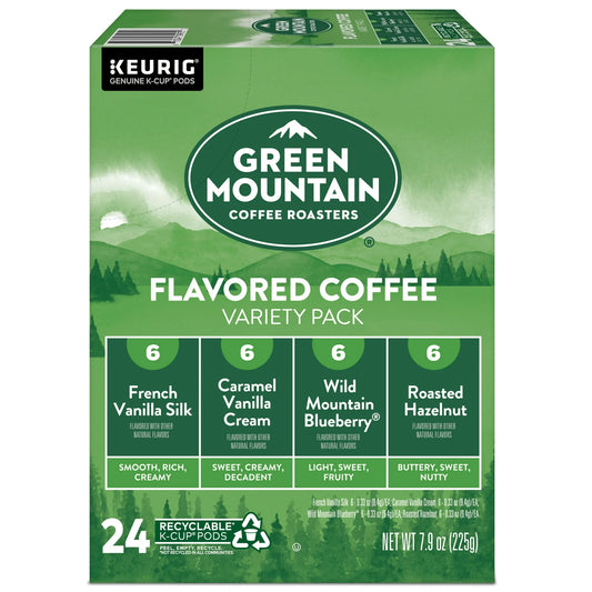Green Mountain Coffee Roasters, Flavored Coffee Variety Pack Light Roast K-Cup Coffee Pods, 24 Count