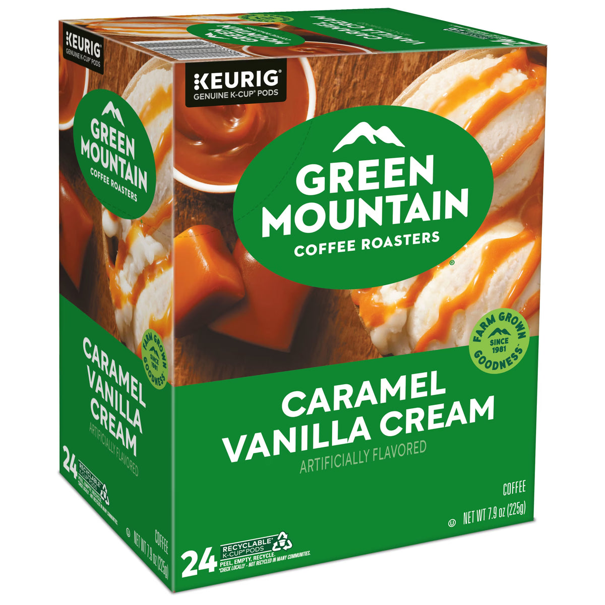 Green Mountain Coffee Roasters Caramel Vanilla Cream Light Roast K-Cup Coffee Pods, 24 ct