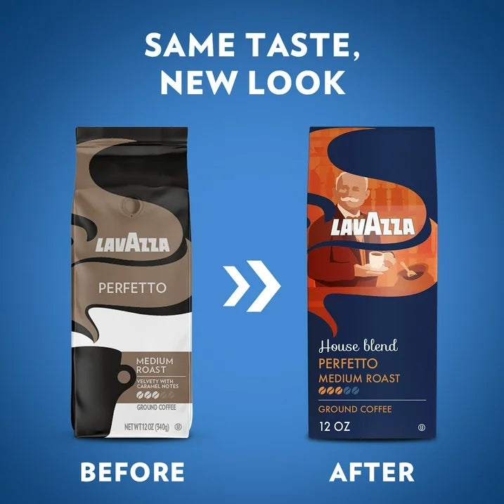 Lavazza House Blend Perfetto Ground Coffee, Medium Roast, 100% Arabica, 12 oz