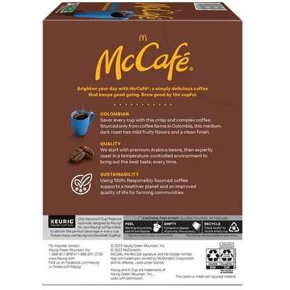 McCafe Colombian Medium-Dark Roast Keurig K-Cup Coffee Pods, 24 Count