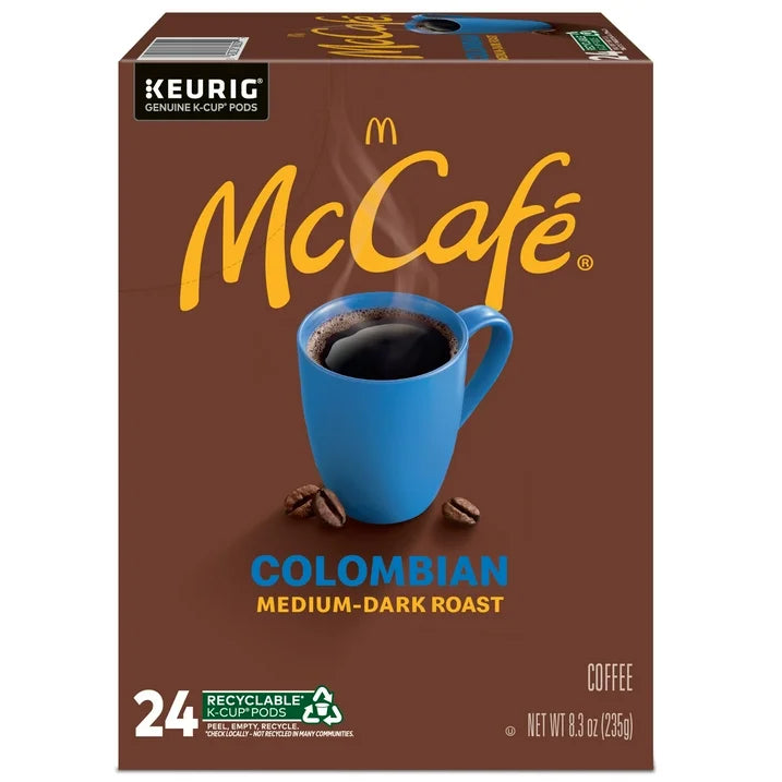 McCafe Colombian Medium-Dark Roast Keurig K-Cup Coffee Pods, 24 Count