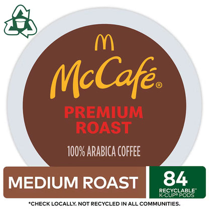 McCafe Premium Roast Coffee K-Cup Pods, Medium Roast, 84 ct