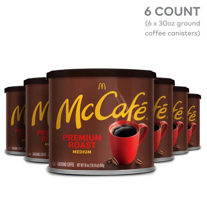 McCafe Premium Roast Ground Coffee Medium 30 oz, 6 Pack