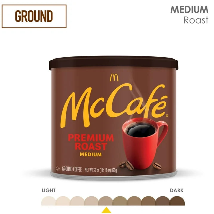 McCafe Premium Roast Ground Coffee Medium 30 oz, 6 Pack