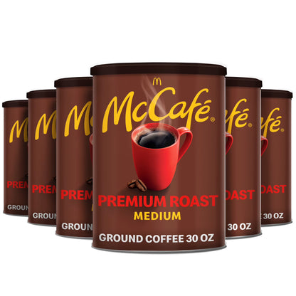 McCafe Premium Roast Ground Coffee Medium 30 oz, 6 Pack