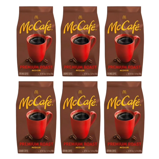 McCafe Premium Roast Ground Coffee Medium 30 oz, 6 Pack