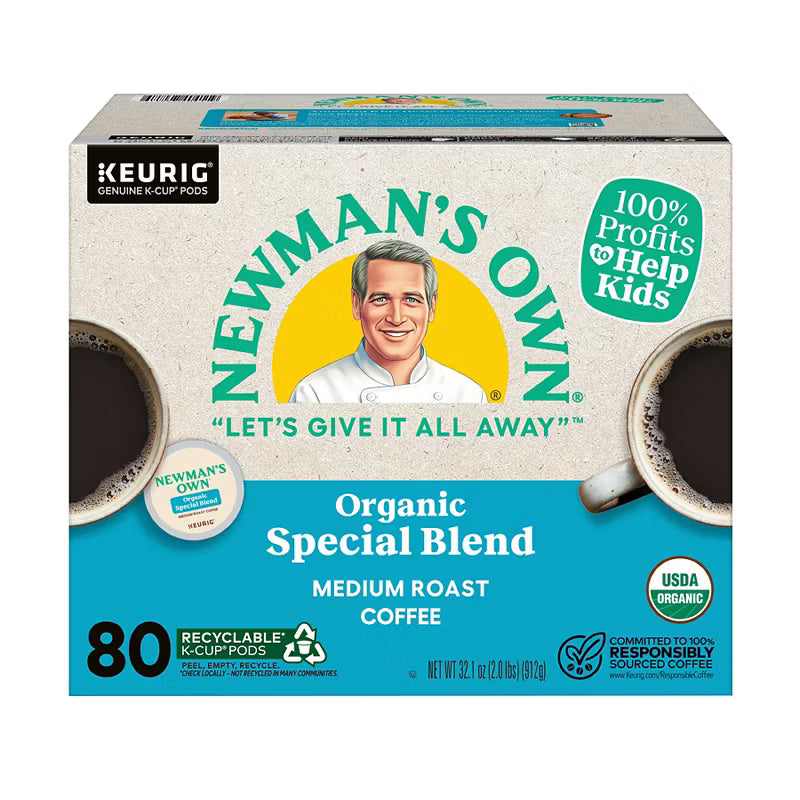 Newman's Own Organics Special Blend Coffee K-Cup Pods Medium Roast, 80 ct.