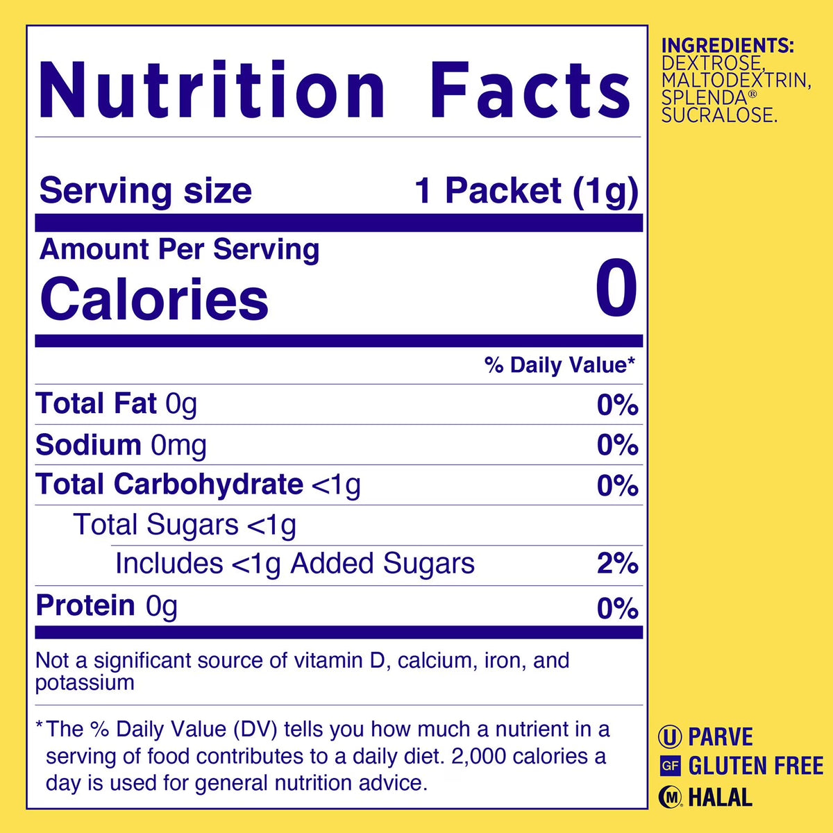 Splenda Zero Calorie Sweetener for Coffee, Tea, Hot or Iced Drinks, 1000 ct